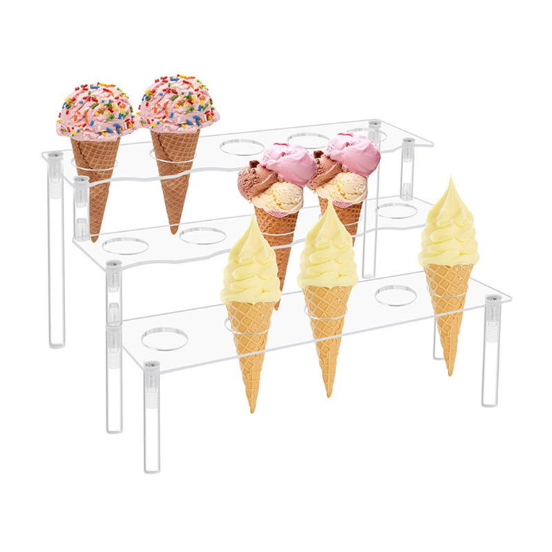 多層可拆裝透明亞克力冰淇淋展示架定制